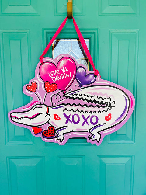 Valentine’s Day Allie-Gator Door Hanger