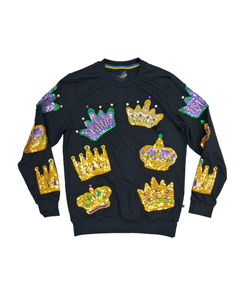Mardi Gras Crown Pullover Sweatshirt