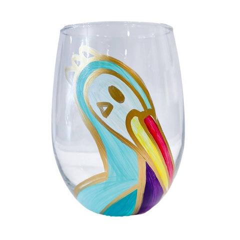 Blue Pelican Stemless Wine Glass - 318 Art Co.