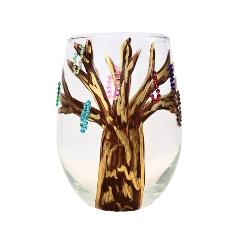 Bead Tree Stemless Wine Glass