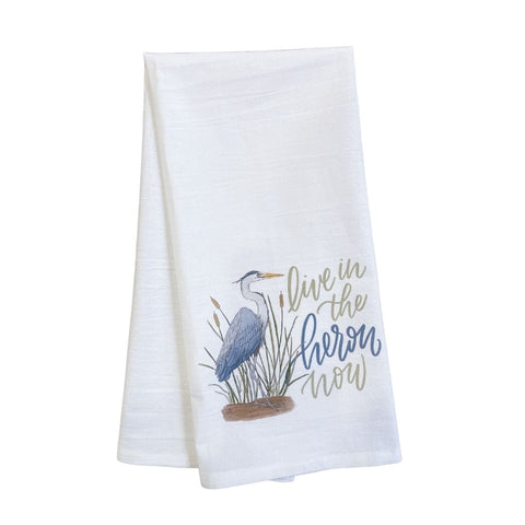 "Live in the Heron Now" Kitchen Towel