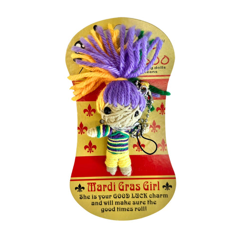 Mardi Gras Girl Voodoo Keychain