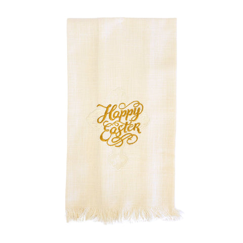 Happy Easter Cross Embroidered Kitchen Towel