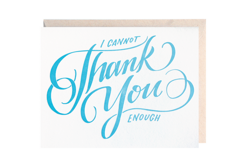 "I Cannot Thank You Enough" Greeting Card - 318 Art and Garden