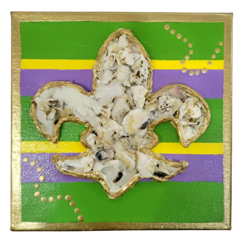 Mardi Gras Fleur de Lis Oyster Collage 6x6