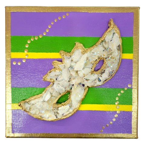Mardi Gras Mask Oyster Collage 6x6