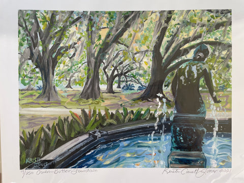 "Owen-Butler Fountain" Art Print 11x14