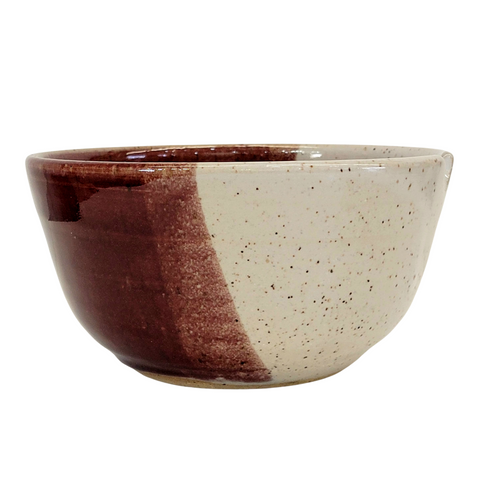 Handmade Red/White Ramen Bowl