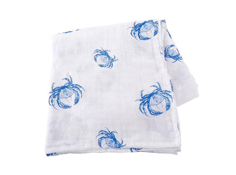Blue Crab Swaddle Blanket - 318 Art Co.