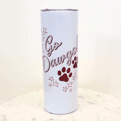 Go Dawgs, Red & Silver 20oz Insulated Tumbler