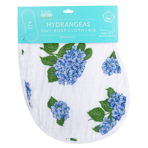 Hydrangeas Burp Cloth and Bib