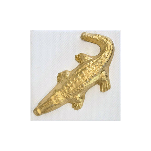 Ceramic Gold Alligator Canvas 3"x3"
