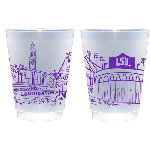 LSU Baton Rouge Skyline Shatterproof Cups
