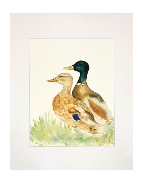 "Duck Love" Matted Art Print 11x14