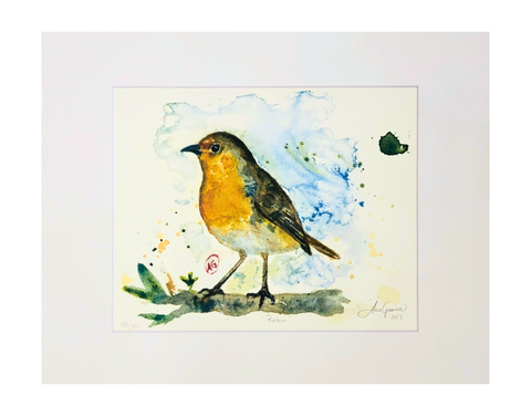 "Robin" Matted Art Print 11x14