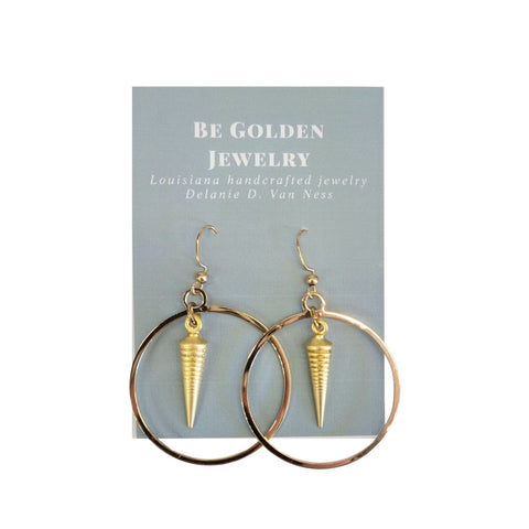 Large Gold Hoops with Totem