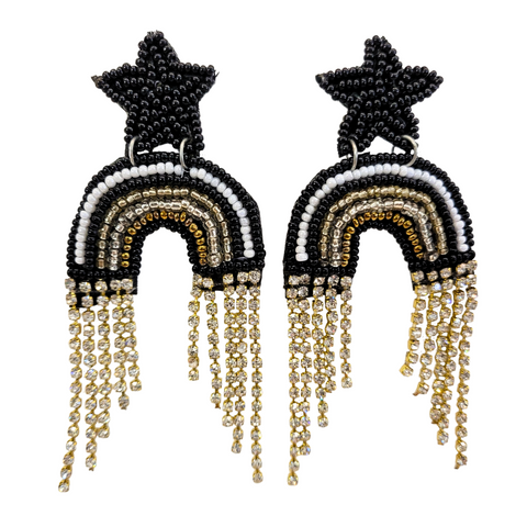 Beaded Star Tassle Earrings