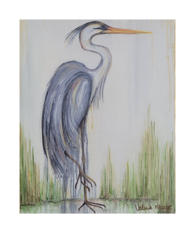 "Blue Heron I" Canvas Fine Art Reproduction, 18"X24"