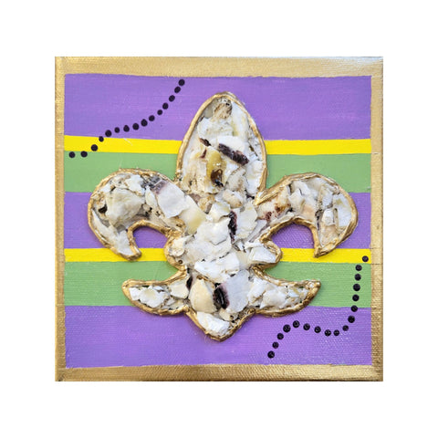 Mardi Gras Oyster Shell Canvases 6x6