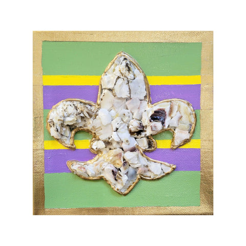 Mardi Gras Oyster Shell Canvases 6x6