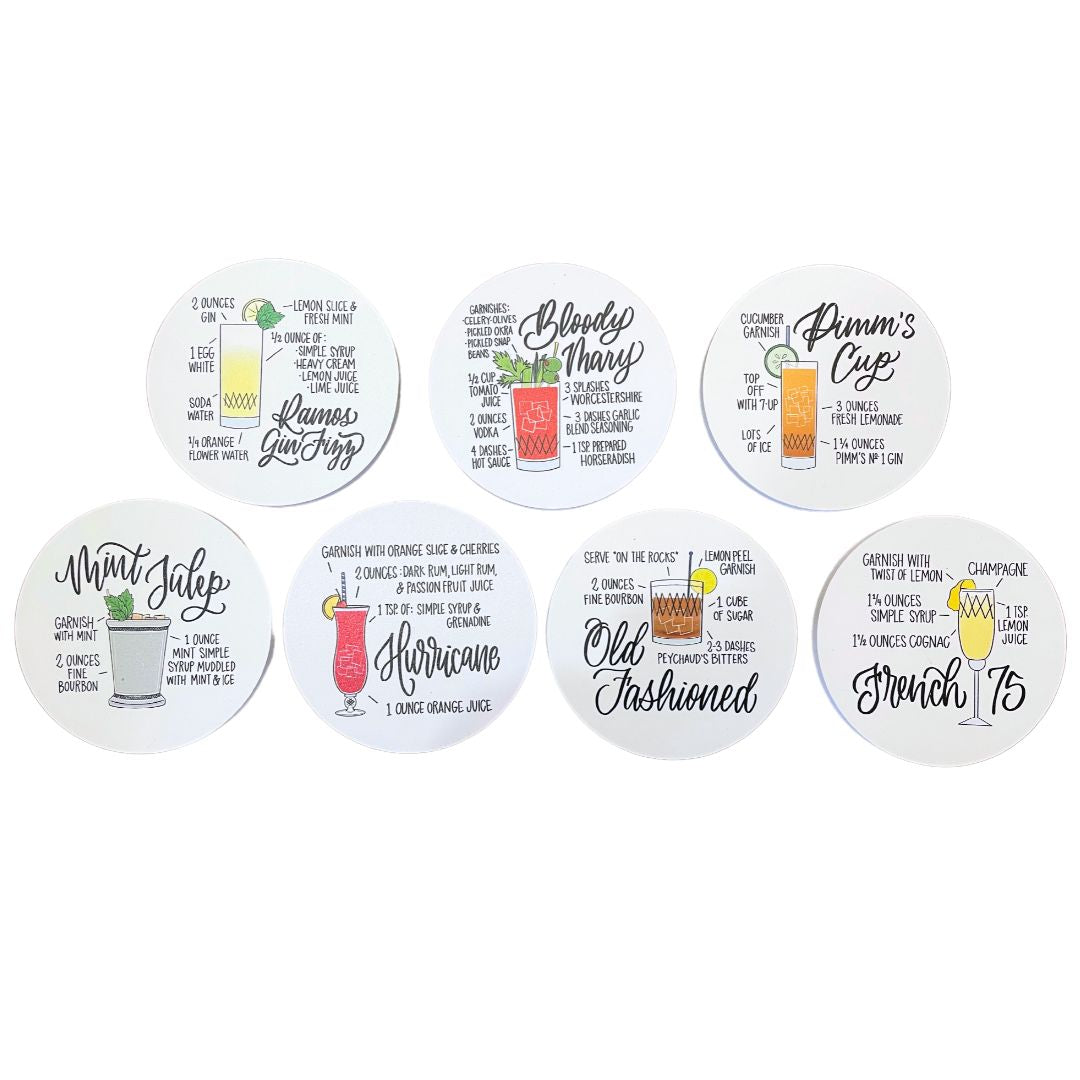 Cocktail Recipe Coaster