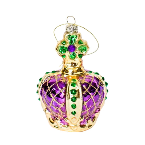 Glass Mardi Gras Crown Ornament