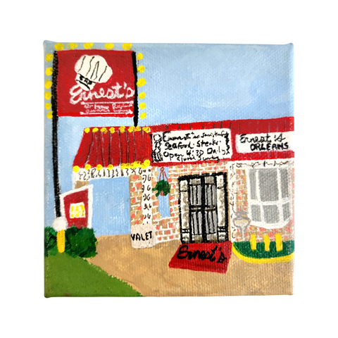 "Earnestly Ernest's" Acrylic on Gallery Wrapped Canvas 4x4
