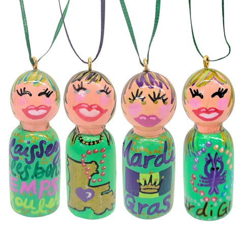 Mardi Gras Girls Ornaments
