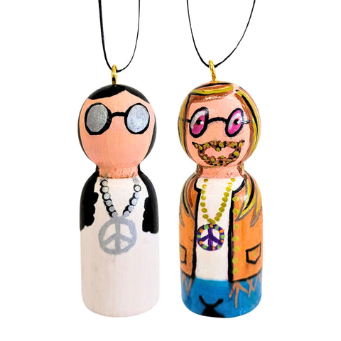John Lennon & Yoko Ono Ornament Set