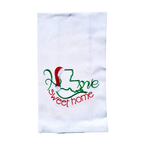 Home Sweet Home Christmas Embroidered Kitchen Towel