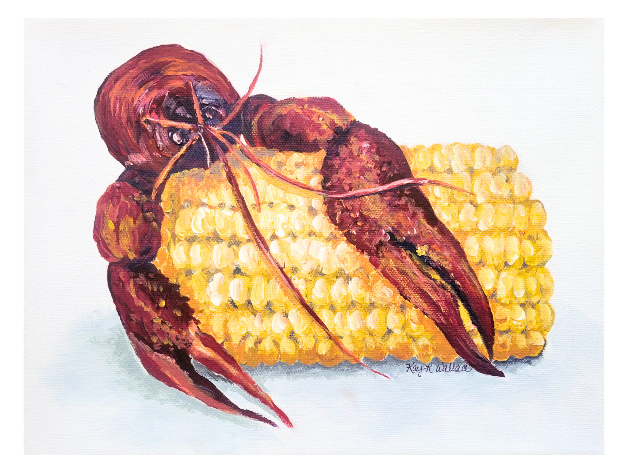 "Ride 'Em Crawdaddy" Acrylic on Gallery Wrapped Canvas, 9"x12"