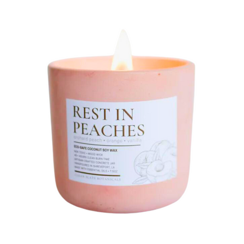Rest in Peaches Concrete Candle
