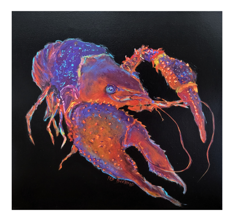 "Spotlight Crawfish" Acrylic on Canvas 18x18