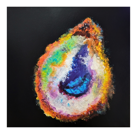 "Spotlight Oyster" Acrylic on Canvas 18x18