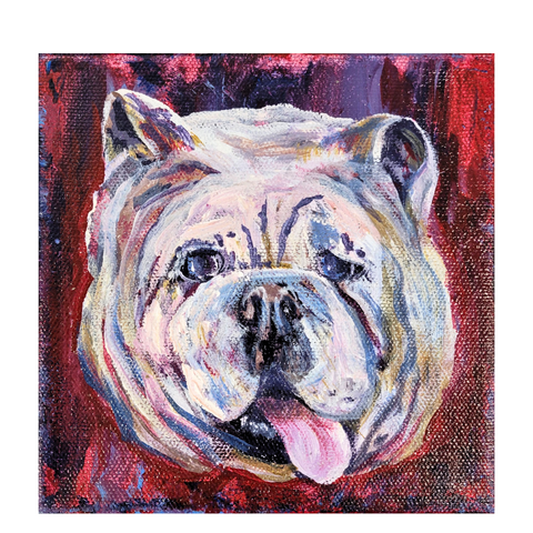 "Dawg Time" Acrylic on Gallery Wrapped Canvas, 6"x6"
