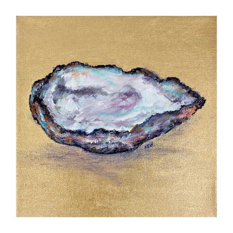 "Opulent Oyster" Acrylic on Gallery Wrapped Canvas, 8"x8"