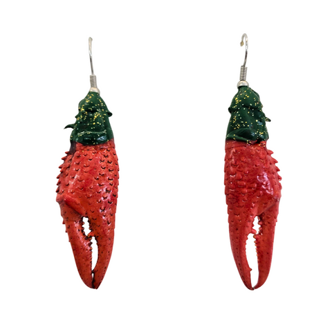 Cayenne Pepper Crawfish Claw Earrings - 318 Art Co.