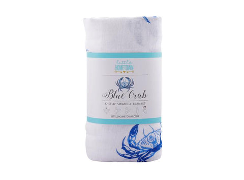 Blue Crab Swaddle Blanket - 318 Art Co.