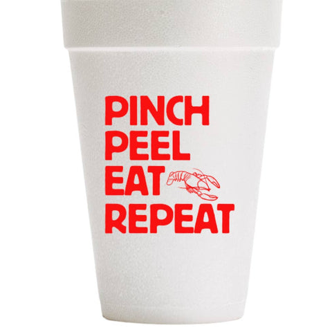 Pinch Peal Eat Repeat - Set of 10 Foam Cups
