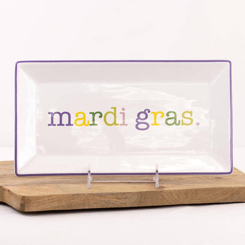 Mardi Gras Rectangle Platter