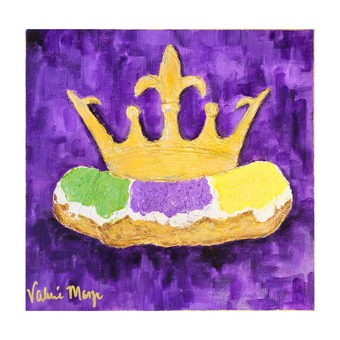 "King Cake" Acrylic on Canvas, 12"x12"