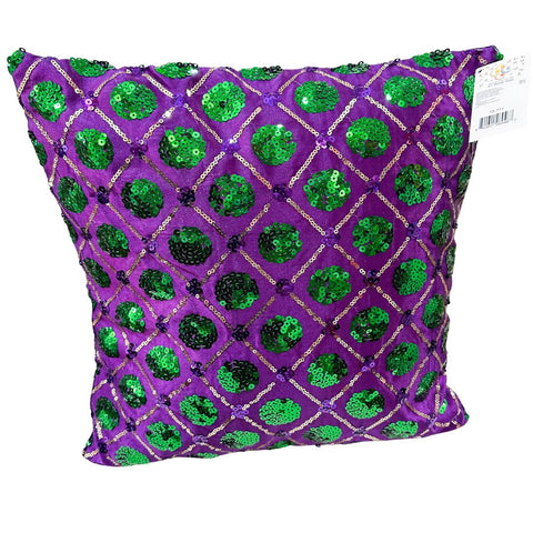 Mardi Gras Purple Sequin Pillow