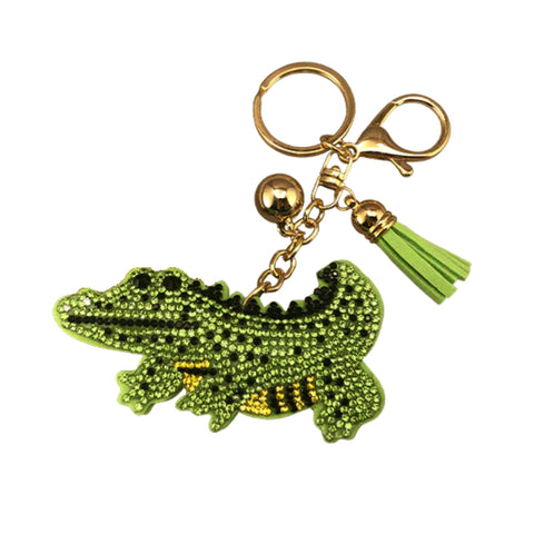 Sequined Alligator Keychain Clip