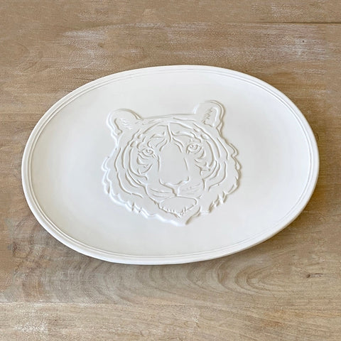 Go Get 'em Tiger Embossed Platter 16x12