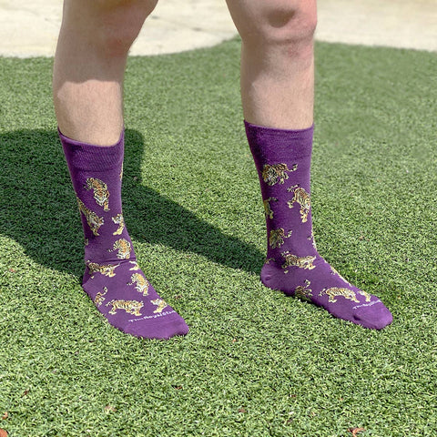 Men's Go Get Em Tiger Socks Purple