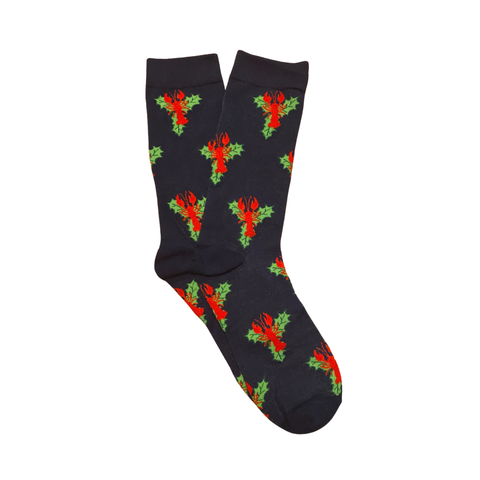 Santa's Swamp Socks Holly Crawfish