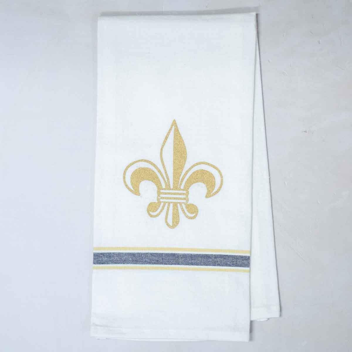 Golden Fleur Stripe Hand Towel