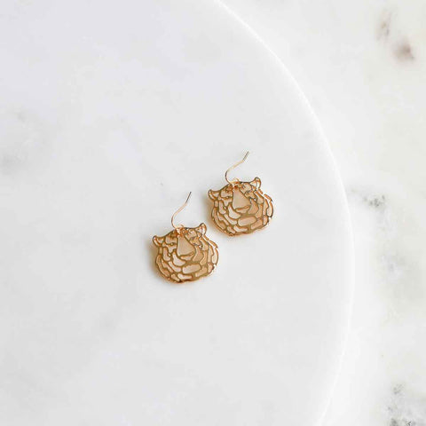 Bengal  Tiger Gold Earrings