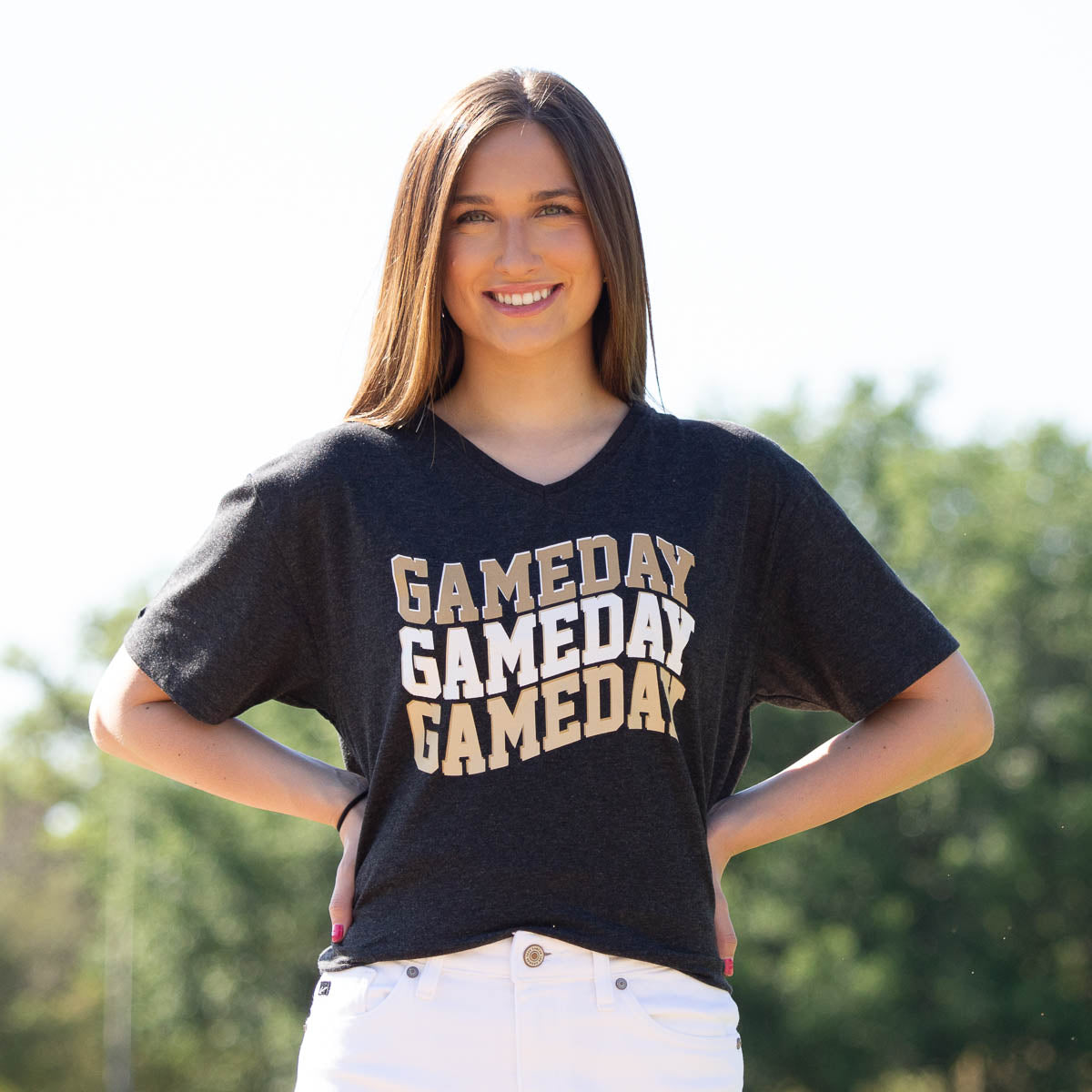 Game Day Wave V-Neck T-Shirt
