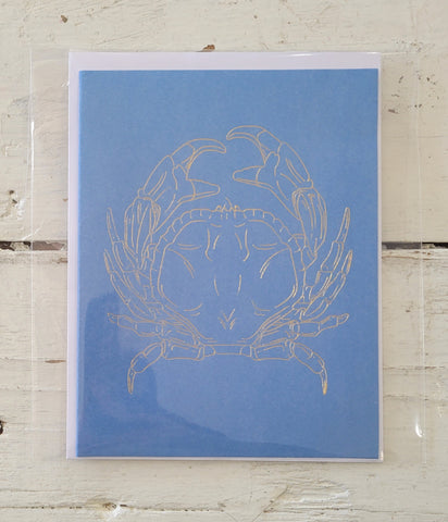 Gold Foiled Crab Card